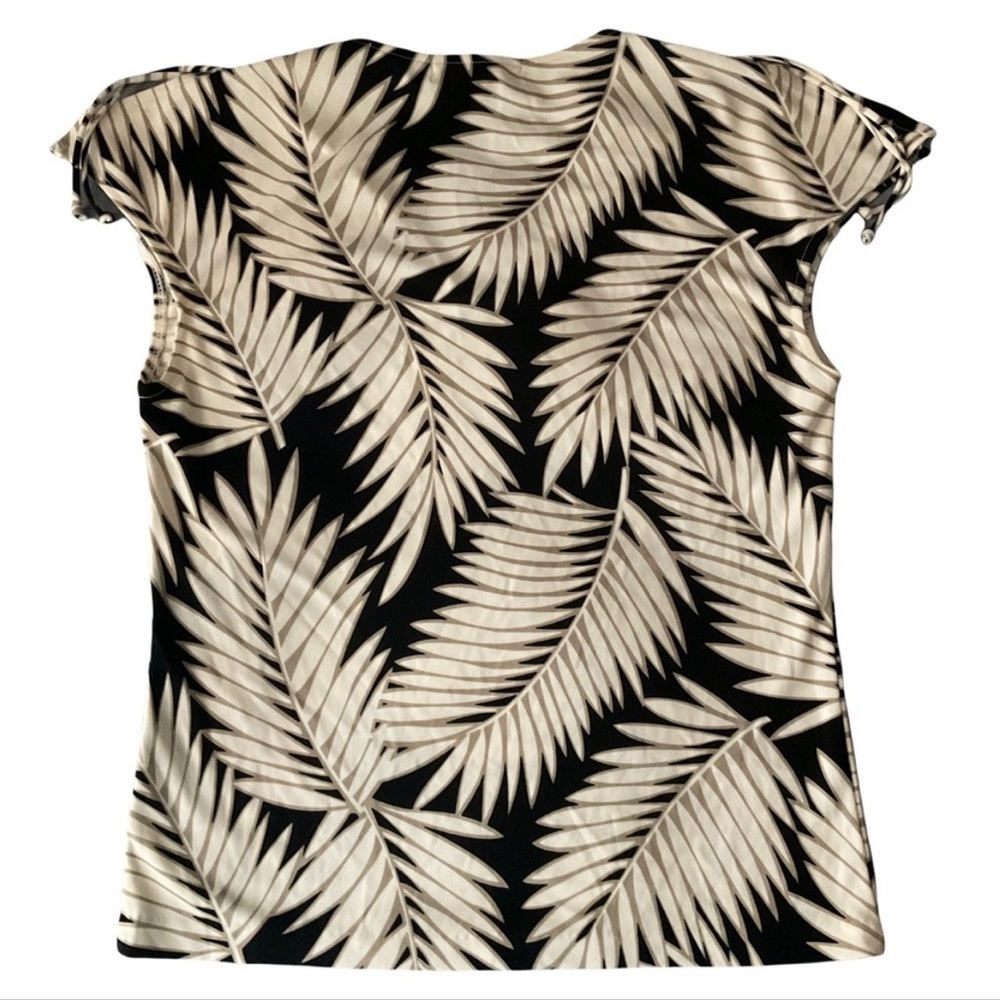 EUC NINE WEST Tropical Sleeveless Blouse pullover tie sleeves Size Medium - Picture 2 of 4